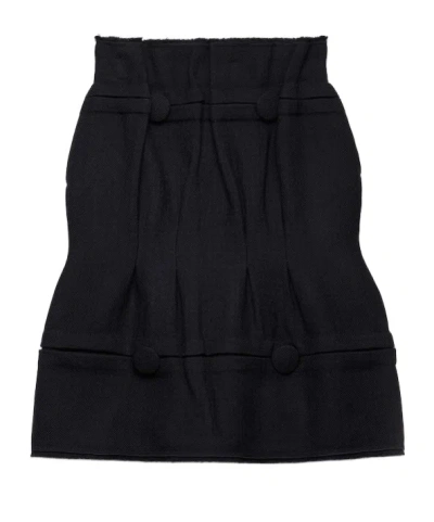 PRADA CHEVRON WOOL MIDI SKIRT