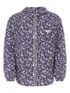 Prada Hibiscus-print Hooded Windbreaker In Purple