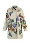 Prada Floral-print Single-breasted Coat In Multi