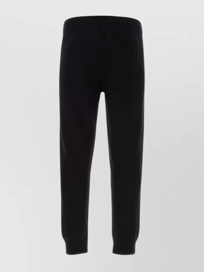 Prada Hidden Drawstring Wool Pant In Black