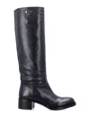 Prada High Boot Logo 40 In Black