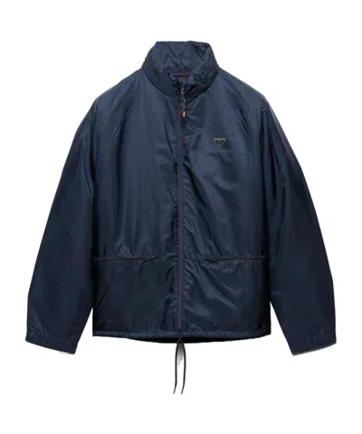 Prada High Collar Long Sleeve Casual Jacket In Blue