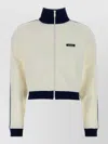 Prada Off-white Patches Striped Sweatshirt In White