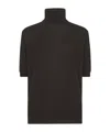 Prada High Collar Short Sleeve Sweater In Black