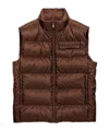 Prada Mens Brown Re-nylon Quilted Woven Gilet In Brown