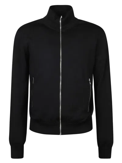 Prada High Collar Zip-up Black Sweater