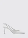 Prada White Leather Slingback Pumps In Multi