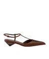 Prada Brown Satin Slingback Pumps In Brown