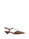 Prada Brown Satin Slingback Pumps In Tabacco