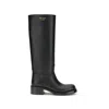 Prada High Leather Boots In Black