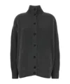 Prada Oversize Cashmere Cardigan Featuring Elbow Patches In Gray