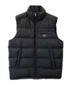 Prada High Collar Sleeveless Padded Jacket Couture In Black