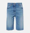 Prada Blue Bermuda Shorts In Washed Denim Women In Blue