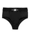 Prada Triangle-logo Belted Bikini Bottoms In Black