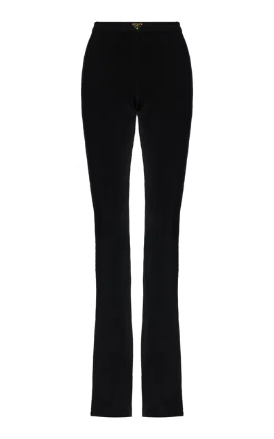 Prada High-rise Jersey Pants In Black