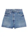 Prada High-rise Patch-pocket Denim Shorts In Blue