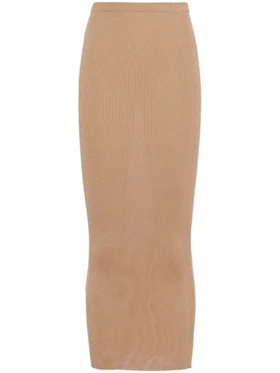 Prada Rock Mit Hohem Bund In Brown