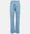 Prada Denim Bleached Straight Leg Pants In F0bau Sky