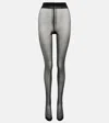 Prada Lurex Ribbed Party Project Tights In Nero