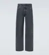 Prada High-rise Wide-leg Jeans In Gray