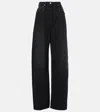 Prada High-rise Wide-leg Jeans In Black