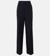 Prada High-rise-hose Aus Wolle Und Mohair In Blue