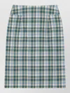 Prada High Waist Checked Skirt Button Back In Multi