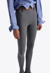 Prada Straight Ribbed Texture Trousers With Belt Loops In Gray