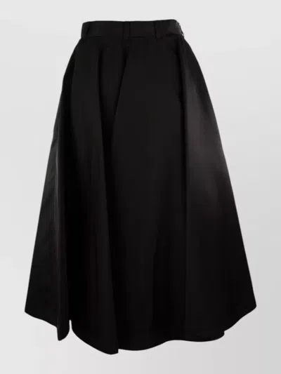 Prada High Waist Skirt Belt Loops Design In Black