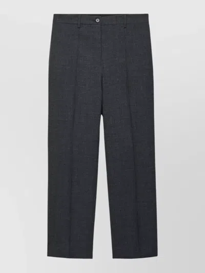 Prada High Waist Straight Leg Tailored Suit Trousers In Gray