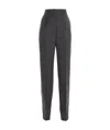 Prada High-waist Wool Trousers In Gray