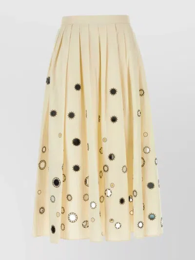 Prada Gonna In Cotone Crema Donna In Yellow