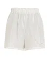 Prada High-waisted Logo-plaque Shorts In White