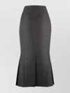 Prada High-waisted Skirt With Back Slit And Textured Fabric