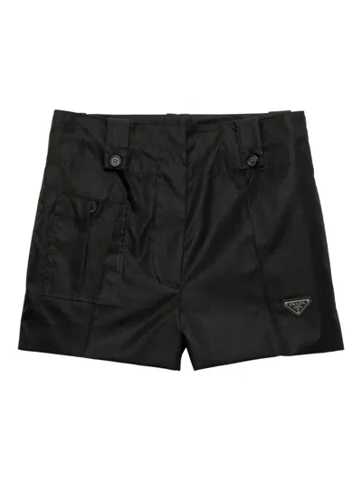 Prada High-waisted Tailored Shorts In Black