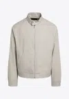 Prada Cotton Jacket High Collar Buttoned Cuffs In White