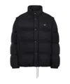 Prada Padded Jacket High Collar Elasticated Cuffs In Black