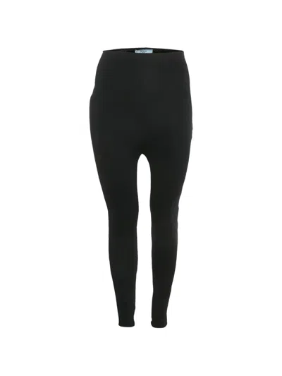 Pre-owned Prada High-rise Leggings In Black