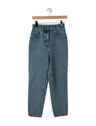 Pre-owned Prada High-rise Straight Leg Jeans In Blue