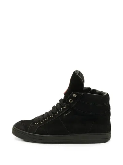 Pre-owned Prada High-top Sneakers In Black
