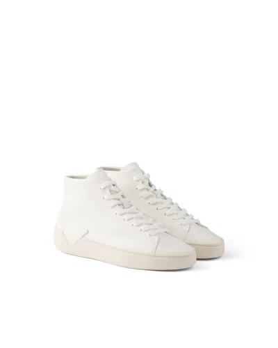 Prada High-top-sneaker Aus Leder In White