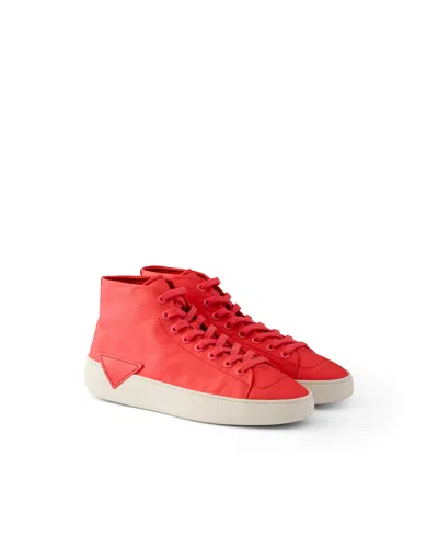 Prada High-top-sneaker Aus Re-nylon In Red
