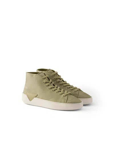 Prada High-top-sneaker Aus Re-nylon In Oliv