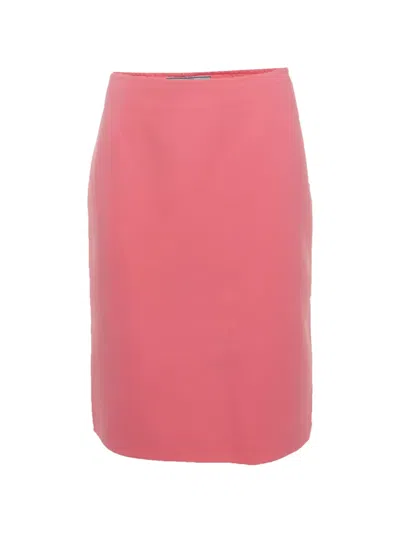 Pre-owned Prada High-waisted Pencil Skirt In Pink