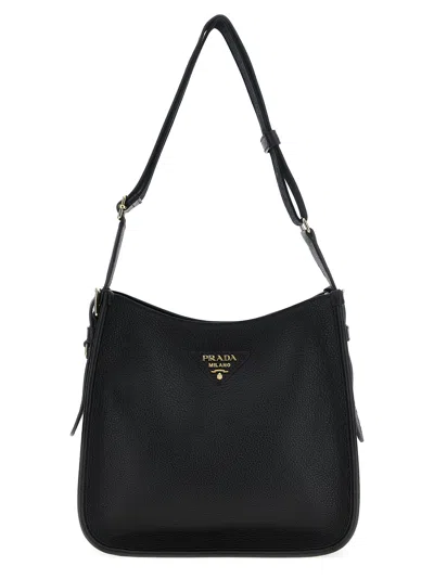 Prada Hobo Crossbody Bags Black