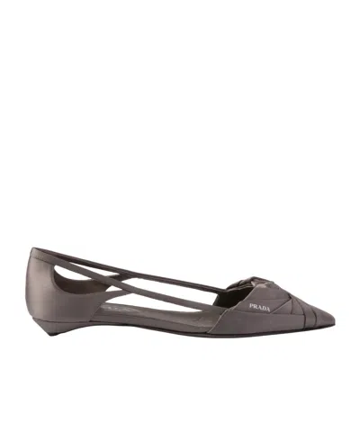 PRADA SATIN CUT-OUT BALLERINAS