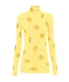 Prada Hollowed-out High-neck Pullover In Yellow
