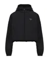 Prada Re-nylon Cropped Jacket In Black