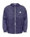 Prada Chest Placement Patterned Lightweight Windbreaker In Blue