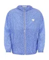 Prada Patterned Lightweight Windbreaker With Elasticated Cuffs In Blue